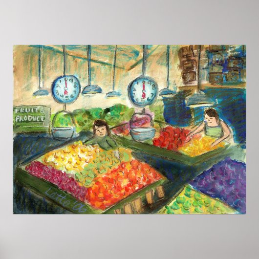 Tending the Produce Poster (Pike Place Market) (Devant)