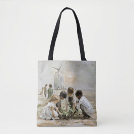 Tending Tomorrow: Kinderen in de tuin Canvas tas