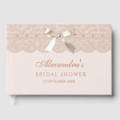 Tendre rose beige ruban dentelle douche de mariée (Recto)