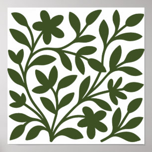 Tendril Tuin Groene Wingerd Bloemige Bladeren Poster