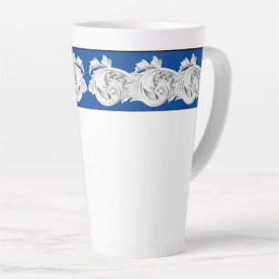 Tendrilles de marbre sur une grande tasse en latte
