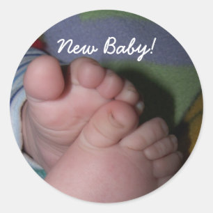 Tenen, nieuwe baby! ronde sticker