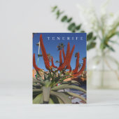Tenerife Aloe Vera fleurs vue carte postale (Debout devant)