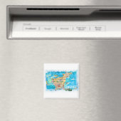 Tenerife Canarias Spanje Illustrate Map met Landm Magneet (Insitu (Vaatwasser))
