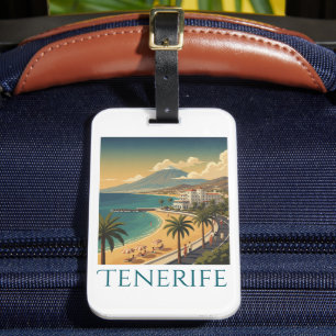 Tenerife Canarische Eilanden Vintage Kust Reizen Bagagelabel