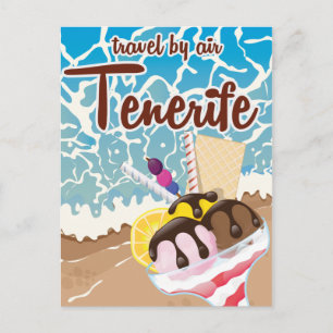 Tenerife ijs cartoon reisposter briefkaart