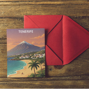 Tenerife Mount Teide Canarisch Eiland Reisreclame Briefkaart