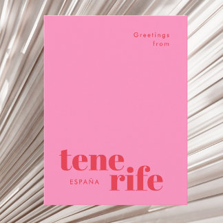 Tenerife Spanje moderne typografie briefkaart