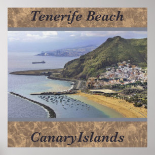 Tenerife strand, Canarische Eilanden, Spanje Foto  Poster