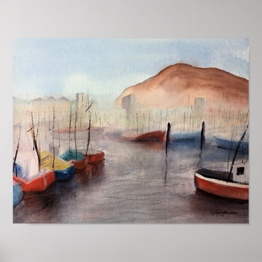 Tenerife, WATERVERF Harbour Poster (Voorkant)