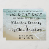 Tenez La Carte De Faire-part Mariage Date Lesbienn (Devant / Derrière)