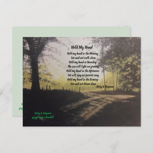 TENEZ MA CARTE POSTALE À LA MAIN (Devant / Derrière)