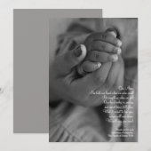 Tenez ma main maman Carte de remerciements de symp (Devant / Derrière)