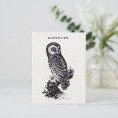 Tengmalm's Owl  Bird Illustration Briefkaart (Staand voorkant)