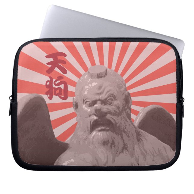 Tengu Yokai Japans Pop Kunst Laptop Sleeve (Voorkant)