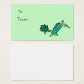 Tenir sur les tortues de mer étiquettes cadeaux (Devant & derrière)