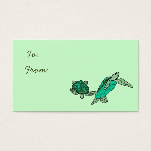 Tenir sur les tortues de mer étiquettes cadeaux (Devant)