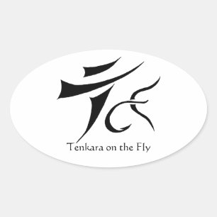 Tenkara op de Fly Oval Sticker