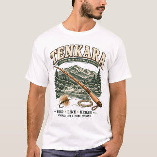 Tenkara – Vintage Japans Fly-Fisken Wit T-shirt
