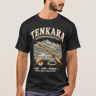 Tenkara – Vintage Japanse Fly Fishing Zwart T-shirt