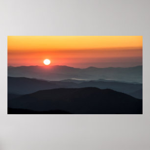 Tennant Mt, gebied Graveyard Fields, zonsopgang Poster