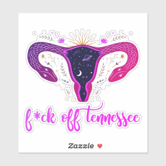 Tennessee Abortion Ban Celestial Uterus Car Decal Sticker (Vel)
