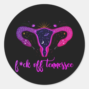 Tennessee Abortion Ban Celestial Uterus Protest Ronde Sticker