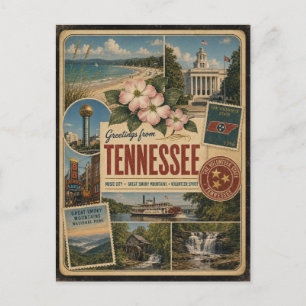 Tennessee authentieke vintage stijl ansichtkaart briefkaart