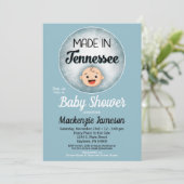 Tennessee Baby shower Funny Blue Boys Invitation (Debout devant)