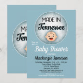 Tennessee Baby shower Funny Blue Boys Invitation (Devant / Derrière)