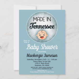 Tennessee Baby shower Funny Blue Boys Invitation