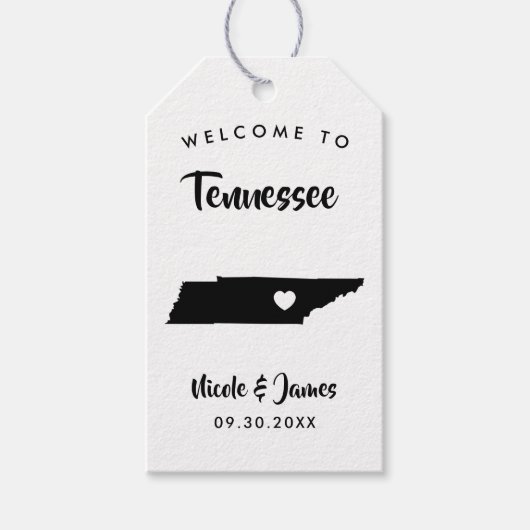 Tennessee bruiloft welkomsttas Labels, kaart Cadeaulabel (Voorkant)