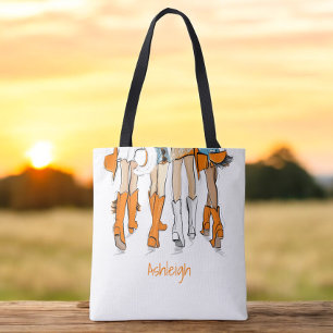 Tennessee Dames Cowboy Laarzen Oranje Mode Naam Draagtas