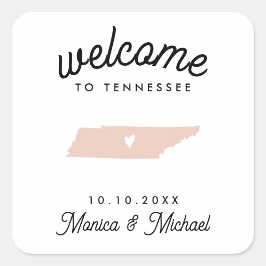 TENNESSEE Destination Weddenschap OM ELKE KLEUR Vierkante Sticker (Voorkant)