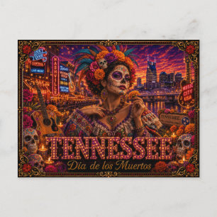 Tennessee Día de los Muertos Retro Briefkaart