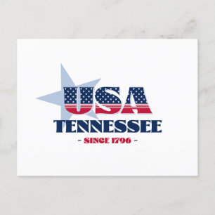 Tennessee en rouge, blanc et bleu carte postale