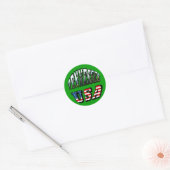 Tennessee en USA Afbeelding Text Ronde Sticker (Envelop)