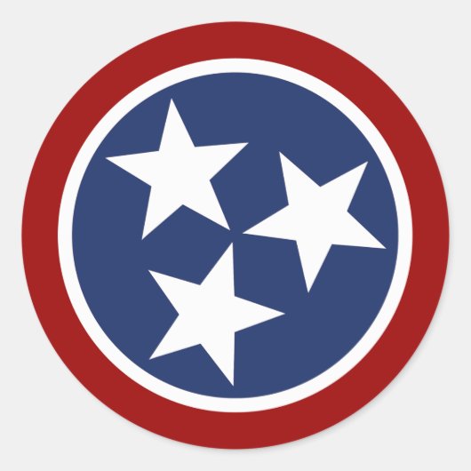 Tennessee Flag Emblem Ronde Sticker (Voorkant)