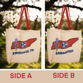 Tennessee Flag & Flower Paarse Iris Aangepaste tek Tote Bag