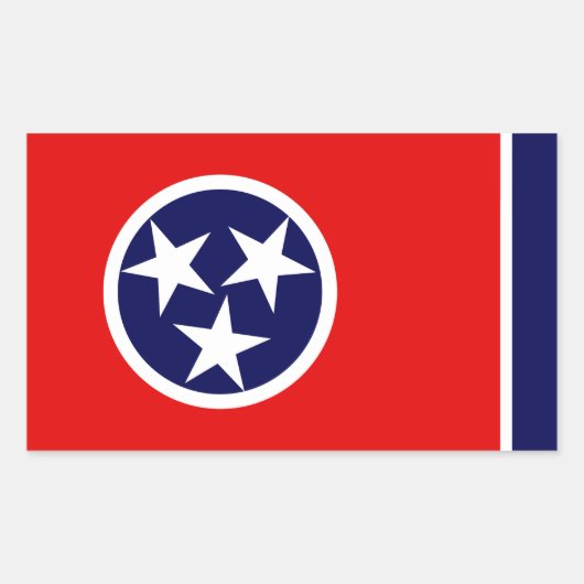 Tennessee Flag Rechthoekige Sticker (Voorkant)
