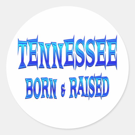 Tennessee geboren & getogen ronde sticker (Voorkant)