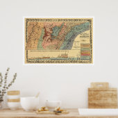 Tennessee Geological Map 1866 Poster (Keuken)