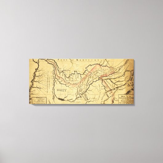Tennessee GovernmentPanoramic MapTennessee Canvas Afdruk (Voorkant)