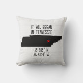 Tennessee GPS-coördinaten met hart Kussen (Voorkant)