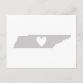 Tennessee Gray State Map Vorm met hartkloppingen Briefkaart (Voorkant)