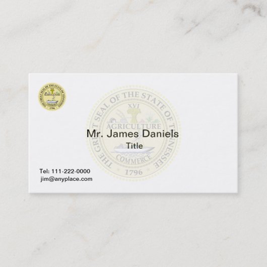 Tennessee Great Seal Visitekaartje (Voorkant)