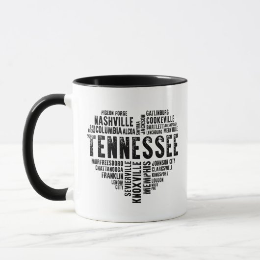 Tennessee Heart Nashville Memphis Alcoa Mug (Gauche)