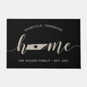 Tennessee Home Staat Gepersonaliseerd Deurmat (Voorkant)