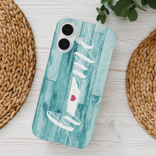 Tennessee Home State Turquoise hout look iPhone 16 Hoesje