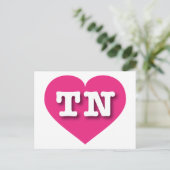Tennessee Hot Pink Heart - Ik hou van TN Briefkaart (Staand voorkant)
